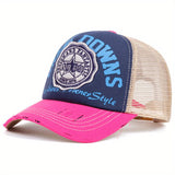 Gorra de Béisbol Ligera para Hombres - Diseño Elegante en Dos Tonos y Rojo con Parte Trasera Transpirable, Ala Ancha para Deportes al Aire Libre y Uso Casual, Accesorio para Todas las Estaciones