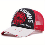 Gorra de Béisbol Ligera para Hombres - Diseño Elegante en Dos Tonos y Rojo con Parte Trasera Transpirable, Ala Ancha para Deportes al Aire Libre y Uso Casual, Accesorio para Todas las Estaciones