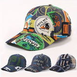 Nueva Primavera, Nueva Gorra de Béisbol con Estampado de Graffiti, Moda, para Hombres, Mujeres y Parejas, Ajustable, Ligera, Poliéster, Lavar a Mano o Limpieza en Seco Profesional, con un Tamaño que Se Ajusta a Todos