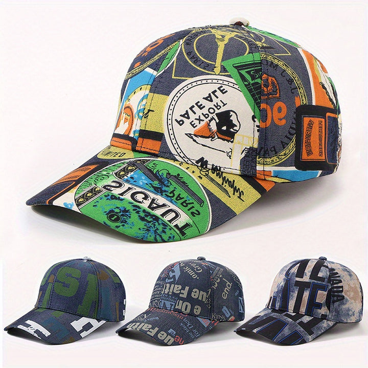 Nueva Primavera, Nueva Gorra de Béisbol con Estampado de Graffiti, Moda, para Hombres, Mujeres y Parejas, Ajustable, Ligera, Poliéster, Lavar a Mano o Limpieza en Seco Profesional, con un Tamaño que Se Ajusta a Todos