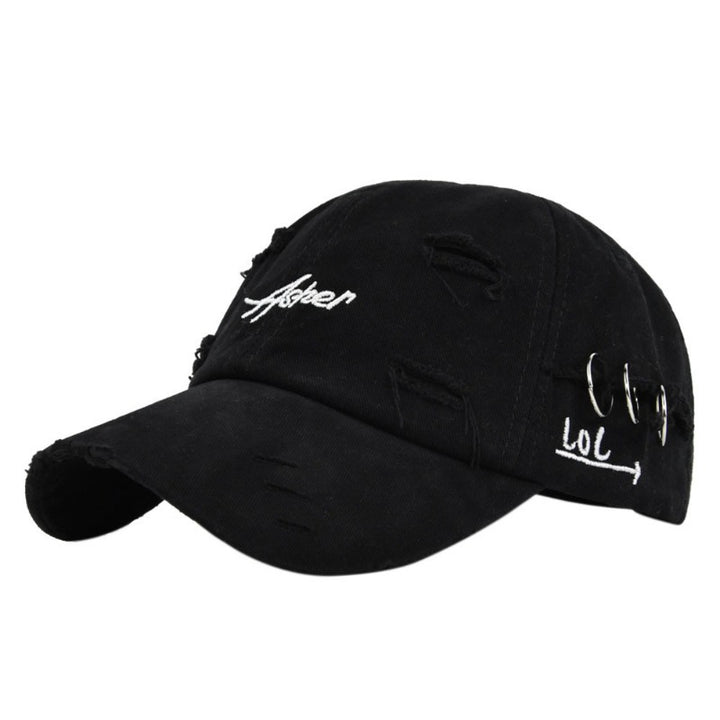 1pc de Gorra de Béisbol Retro Rasgada, Sombreros de Papá Desgastados y Desgastados con Bordado de Letras, Sombreros de Hip Hop Unisex para Mujeres y Hombres.