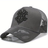 Gorra de Béisbol de Malla Transpirable para Mujer - Bordada a la Moda, Ligera y Ajustable con Cierre de Presión para Primavera/Verano