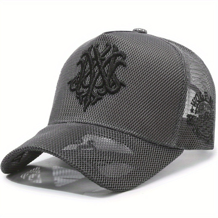 Gorra de Béisbol de Malla Transpirable para Mujer - Bordada a la Moda, Ligera y Ajustable con Cierre de Presión para Primavera/Verano