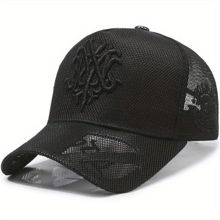 Gorra de Béisbol de Malla Transpirable para Mujer - Bordada a la Moda, Ligera y Ajustable con Cierre de Presión para Primavera/Verano