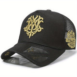 Gorra de Béisbol de Malla Transpirable para Mujer - Bordada a la Moda, Ligera y Ajustable con Cierre de Presión para Primavera/Verano