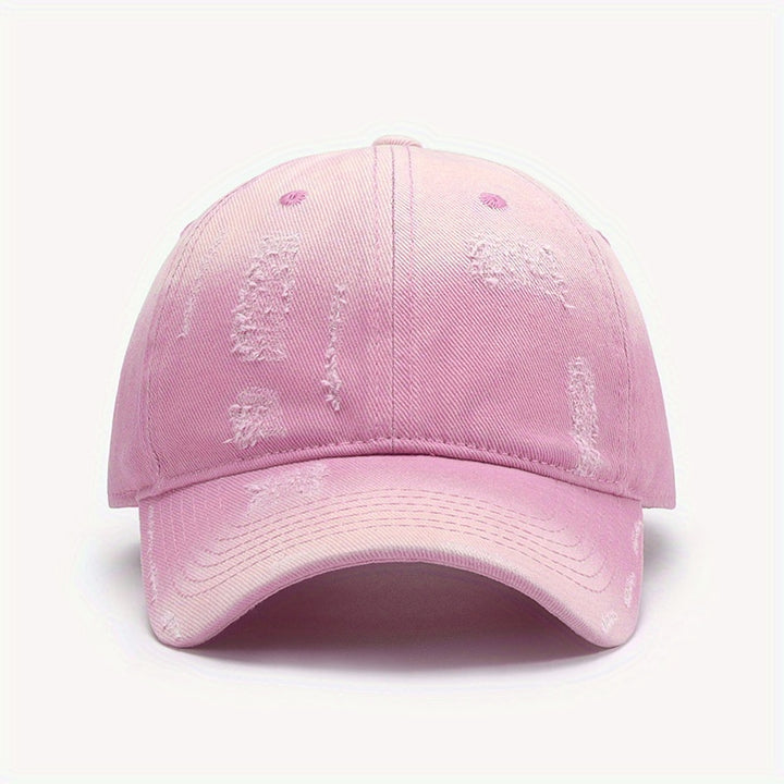 Gorra de béisbol unisex desgastada y lavada, 100% poliéster, ligera, ajustable, artesanía a rayas, sombrero de pico de pato a la moda para actividades al aire libre de primavera