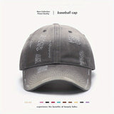 Gorra de béisbol unisex desgastada y lavada, 100% poliéster, ligera, ajustable, artesanía a rayas, sombrero de pico de pato a la moda para actividades al aire libre de primavera