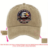 Gorra de Béisbol Militar con Águila Calva Patriótica - Ajuste Regulable, Lavable a Máquina - Azul Oscuro con Diseño de Bandera Americana y Parche "Motivo del Águila