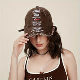 1pc Gorra de Béisbol Estilo Callejero Ajustable con Bordado Único, Visera Curva para Protección Solar, Ajuste Elástico para Salidas Casuales, Actividades al Aire Libre y Eventos de Regreso a Casa, Sombrero Duradero