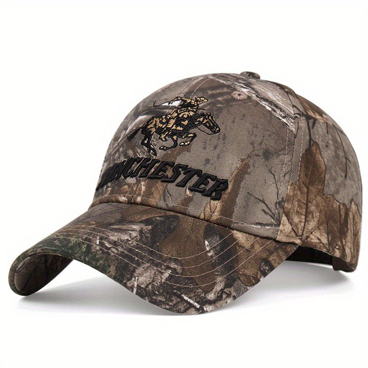 Gorra de Béisbol Deportiva Transpirable para Exteriores con UPF, Cierre Ajustable Snapback y Diseño Camuflaje - Gorra Absorbente de Humedad para Todas las Estaciones para Senderismo, Pesca, Caza, Inspirada en la Naturaleza