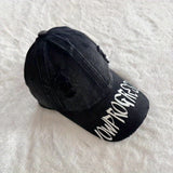 Gorra de Béisbol Unisex con Diseño Moderno y Estilo Pato, Letras Desgastadas para Verano