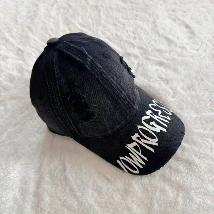 Gorra de Béisbol Unisex con Diseño Moderno y Estilo Pato, Letras Desgastadas para Verano