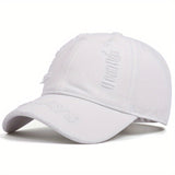 Gorra de béisbol transpirable para todas las estaciones de poliéster, sombrero deportivo al aire libre con cierre de hebilla, diseño ajustado tejido, solo lavado a mano