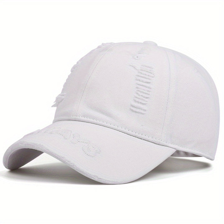 Gorra de béisbol transpirable para todas las estaciones de poliéster, sombrero deportivo al aire libre con cierre de hebilla, diseño ajustado tejido, solo lavado a mano