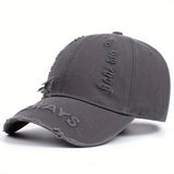 Gorra de béisbol transpirable para todas las estaciones de poliéster, sombrero deportivo al aire libre con cierre de hebilla, diseño ajustado tejido, solo lavado a mano