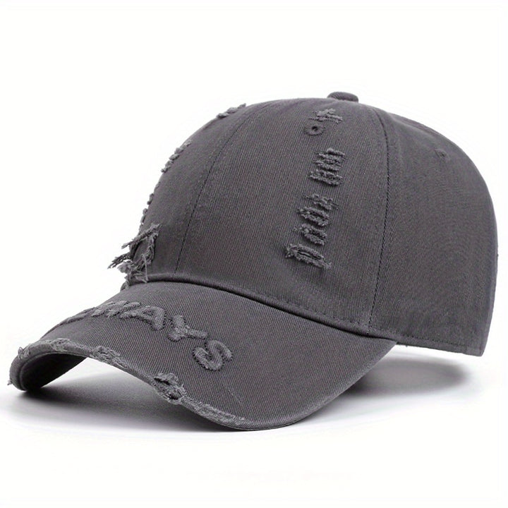 Gorra de béisbol transpirable para todas las estaciones de poliéster, sombrero deportivo al aire libre con cierre de hebilla, diseño ajustado tejido, solo lavado a mano