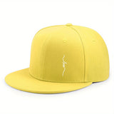 Gorra de béisbol unisex de estilo urbano con protección solar, ajuste ajustable, artesanía tejida de poliéster, lavable a mano - Visera plana informal de ropa de calle