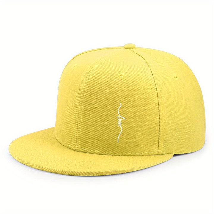 Gorra de béisbol unisex de estilo urbano con protección solar, ajuste ajustable, artesanía tejida de poliéster, lavable a mano - Visera plana informal de ropa de calle