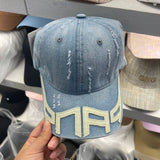 Gorra de béisbol de mezclilla urbana para hombres y mujeres - Gorra de sol lavada y rasgada de algodón ligero con ajuste ajustable, lavable a mano, artesanía de tiras, accesorio de moda retro versátil