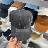 Gorra de béisbol de mezclilla urbana para hombres y mujeres - Gorra de sol lavada y rasgada de algodón ligero con ajuste ajustable, lavable a mano, artesanía de tiras, accesorio de moda retro versátil