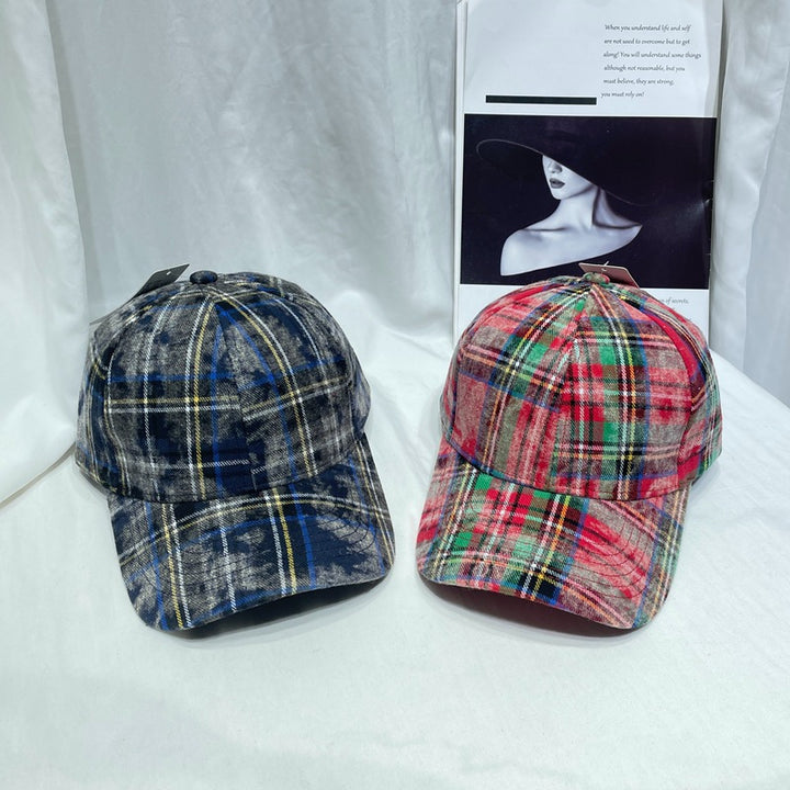 Gorra de Béisbol al Estilo Japonés con Cuadros para Hombres y Mujeres, Gorro Duckbill Retro Versátil Otoño/Invierno