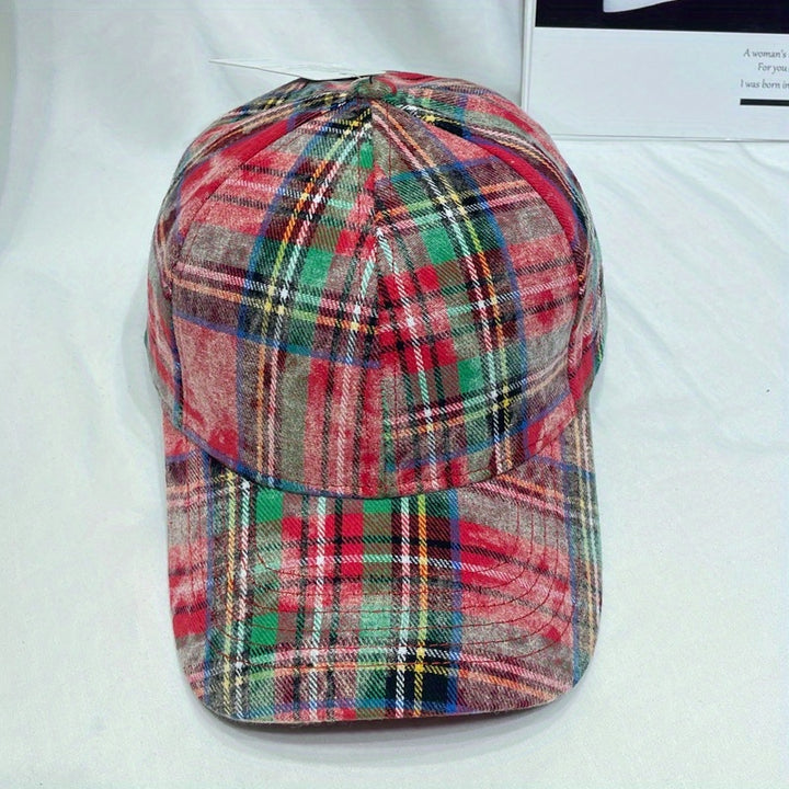 Gorra de Béisbol al Estilo Japonés con Cuadros para Hombres y Mujeres, Gorro Duckbill Retro Versátil Otoño/Invierno