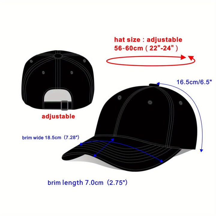 1pc Gorra Snapback Ajustable en Negro o Azul Marino con Bordado de Diamante Blanco - 100%, Ligera y Lavable a Mano - Ideal para Actividades al Aire Libre, Playa, Deportes y Regalos para Parejas