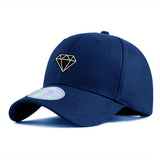 1pc Gorra Snapback Ajustable en Negro o Azul Marino con Bordado de Diamante Blanco - 100%, Ligera y Lavable a Mano - Ideal para Actividades al Aire Libre, Playa, Deportes y Regalos para Parejas