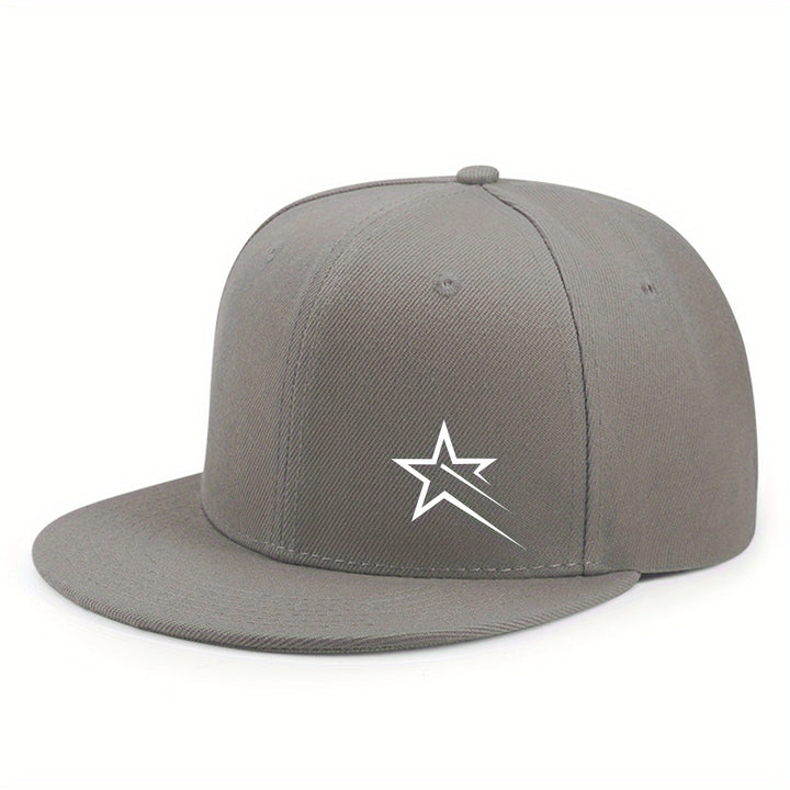 1 gorra unisex de béisbol estilo hip-hop, ajustable, 100% poliéster, protección solar, estilo urbano, visera plana para todas las temporadas