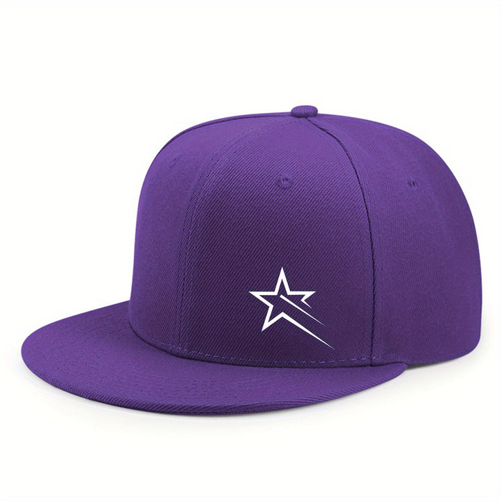 1 gorra unisex de béisbol estilo hip-hop, ajustable, 100% poliéster, protección solar, estilo urbano, visera plana para todas las temporadas