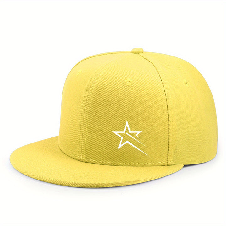 1 gorra unisex de béisbol estilo hip-hop, ajustable, 100% poliéster, protección solar, estilo urbano, visera plana para todas las temporadas