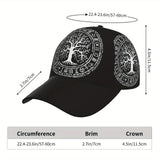 Gorra de Béisbol Vikingo con Símbolo del Árbol de la Vida - Ajustable, Ligera y Transpirable 100% Poliéster para Deportes, Running, Uso Diario al Aire Libre - Unisex, Hombres y Mujeres Adultos, Accesorio Casual, Estilo Moderno, Absorción de Humedad