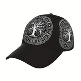 Gorra de Béisbol Vikingo con Símbolo del Árbol de la Vida - Ajustable, Ligera y Transpirable 100% Poliéster para Deportes, Running, Uso Diario al Aire Libre - Unisex, Hombres y Mujeres Adultos, Accesorio Casual, Estilo Moderno, Absorción de Humedad