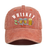 Gorra de Béisbol Vintage con Emblema de Whisky y Vino, Ajustable Snapback, Logo Manual para Estilo Retro, Cata de Vinos, Bares y Fiestas Navideñas - No Elástica, Ideal para Entusiastas del Retro y Seguidores de la Cultura del Vino