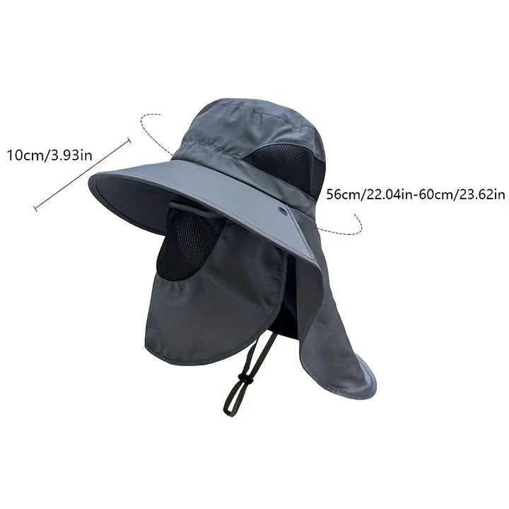 1 sombrero de verano con ala grande para cubrir la cara - Sombrero ancho para ciclismo, pesca y senderismo - Tela lavable a máquina, blanco, protección solar, accesorio neutro transpirable