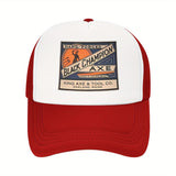 Gorra de béisbol Black Champion Axe Logo - Ligera, Malla transpirable, Ajustable, Diseño de dos tonos, Poliéster, Lavar a mano, No limpiar en seco, Estilo urbano, Cierre de presión, Uso de todas las estaciones, Ideal regalo de vacaciones, Gorra de camione