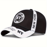 Gorra de Béisbol Ajustable para Hombre con Costura de Letras NY, Protección Solar, Ideal para Primavera y Otoño, Viajes y Fiestas en la Playa