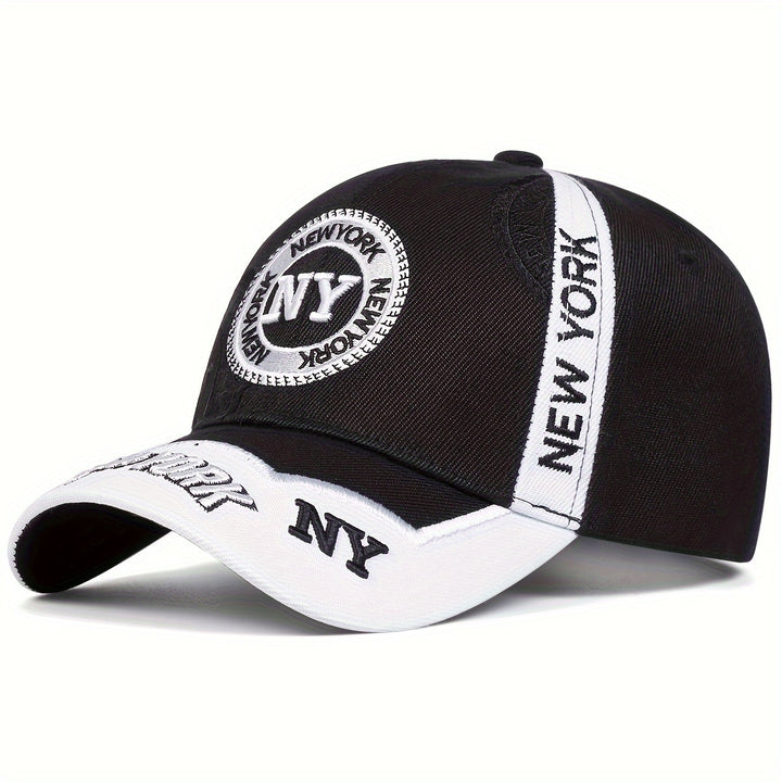Gorra de Béisbol Ajustable para Hombre con Costura de Letras NY, Protección Solar, Ideal para Primavera y Otoño, Viajes y Fiestas en la Playa