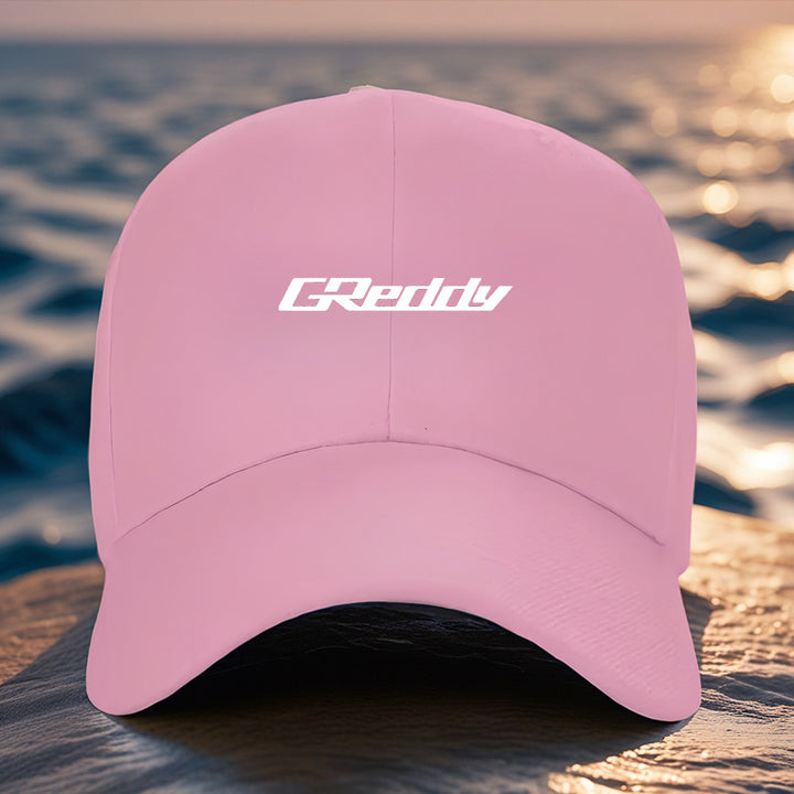 Gorra Trucker con Logo Greddy para Hombres y Mujeres - Snapback Ajustable, Visera Curva, Parte Trasera de Malla Transpirable, Gorra Unisex Casual Deportiva al aire libre con Letras Blancas del Marca, Opciones en & Gris, Cómoda Para Conducir, Atuendo casua