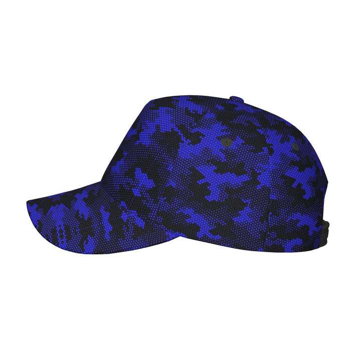 1 gorra de camionero con estampado completo de camuflaje hexagonal azul - Gorra snapback unisex para todas las estaciones, uso al aire libre, deportes y casual, para hombres y mujeres, (Azul/Gris/) - Lavable a máquina, compatible con (Navidad/Vuelta al co