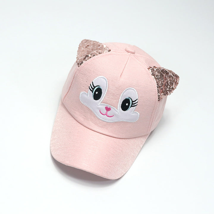 Gorra de Béisbol Bordada con Lentejuelas y Ojos Grandes para Niños - Transpirable, Ajustable, Sombrero de Sol para Niños y Niñas, Perfecta para Cumpleaños