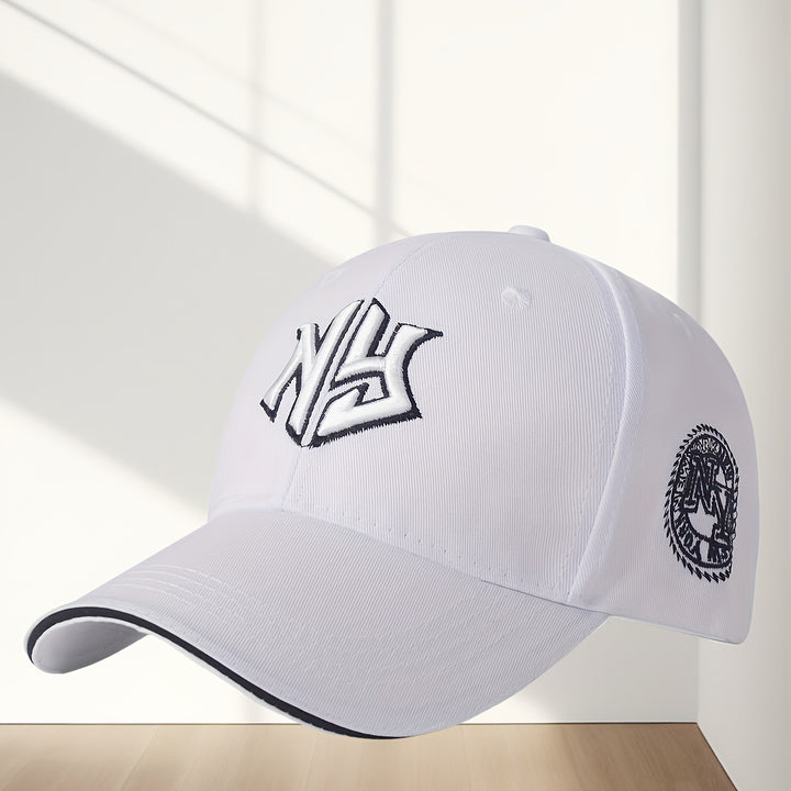 1 Gorra Trucker Hip Hop - Gorra de Béisbol Ligera y Elástica con Cierre Snapback, Letras NY Llamativas, Sombrero de Sol Unisex para Hombre y Mujer para Todas las Estaciones, Ropa Casual y Deportiva, Opciones en Negro/Blanco/Gris, Gorro Ajustable, Sombrero