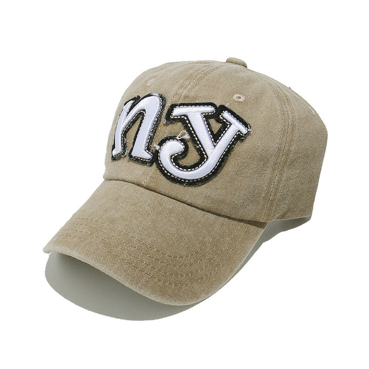 Gorra de Béisbol con Letras NY y Detalles 3D Compatible con iPhone - Gorra Ajustable Snapback con Logo NY, Visera Curva para Hombres y Mujeres, Diseño Manual (Sin Elástico) - Regalo de Navidad, Casual y para Uso Diario