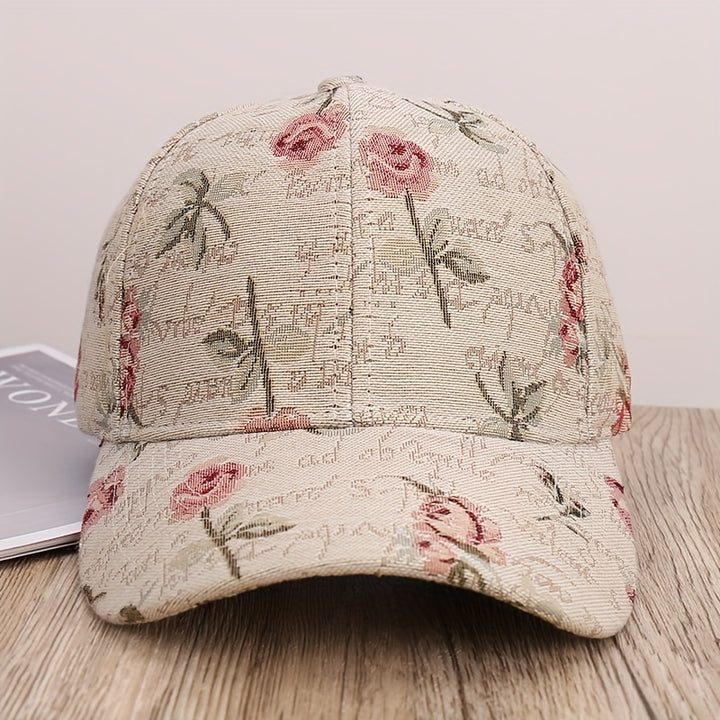 1pc Gorra de Béisbol con Estampado Rosa, Moda Urbana para Senderismo, Ciclismo y Pesca, Sombrero Tipo Cubo Casual para Exteriores