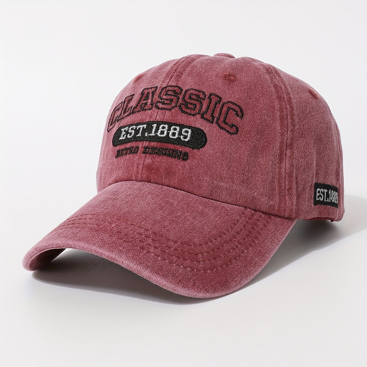 1 Gorra de béisbol bordada con letras digitales para hombres y mujeres, deportes al aire libre, ciclismo, pesca y senderismo