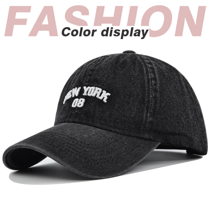 1 Gorra de béisbol de mezclilla New York 09 con estilo de logo de ciudad retro americana | Imprescindible para entusiastas de la moda retro y seguidores del estilo urbano, salidas diarias, atuendos de escena urbana, ajustable, cierre a presión