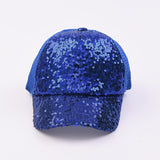 1pc Gorros para niñas Primavera/verano lindos con lentejuelas Gorras de red para jóvenes Gorras de béisbol transpirables para exteriores