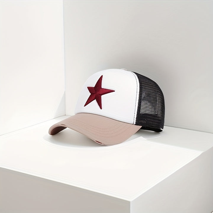 Red hueca de moda transpirable con estrellas y bordado exquisito, ideal para atuendos casuales, viajes al aire libre, deportes como ciclismo o conducción