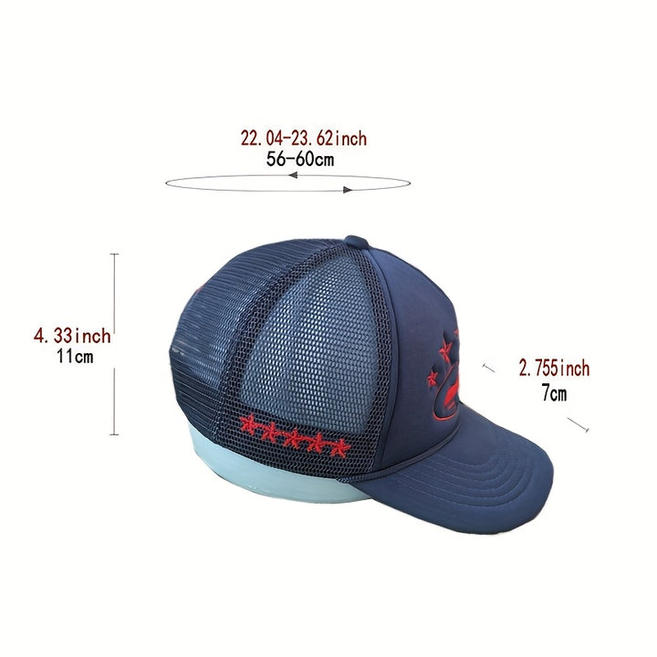 Gorra Unisex Trucker Snapback - Gorra Ligera para Hombres y Mujeres, Estilo Hip Hop, Fiestas de Cumpleaños, Atuendos Casuales Diarios, Ajuste Versátil, Bordado, Accesorio Streetwear, Tela Transpirable, Moda Masculina
