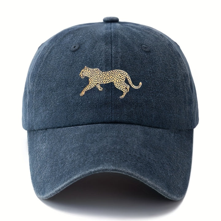 Gorra de béisbol unisex con estampado de leopardo, versátil y ligera para exteriores, con borde curvo, estilo de conductor de camión para ocasiones informales como vacaciones al aire libre, viajes y camping con pico de pato.